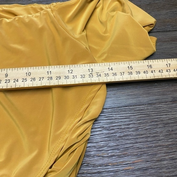 Fashion Nova Mustard Gold Yellow Two Piece Dress skirt set crop top - Picture 8 of 10